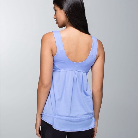 Lululemon Women’s Size 4 Elevate Tank Top Lullaby Blue Drawstring Waist - Picture 2 of 6